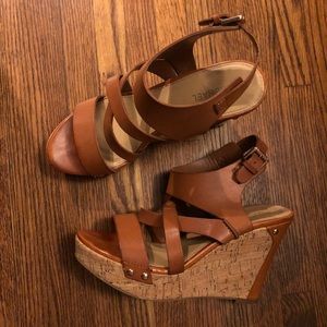MICHAEL Michael Kors man made leather brown wedges